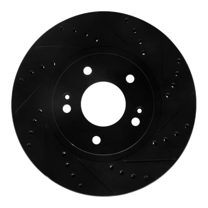R1 Concepts — R1 01-06 Hyundai Santa Fe Front Right Drilled & Slotted Black Brake Rotor
R1 Brake Rotor Drill - view 1