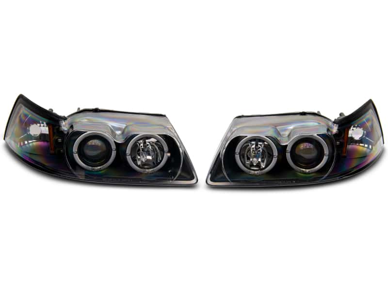 Raxiom — Raxiom 99-04 Ford Mustang Dual LED Halo Projector Headlights- Black Housing (Clear Lens)
Headlights - view 4