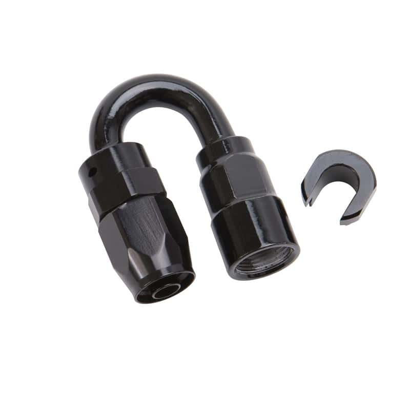 Russell — Russell Performance 3/8in SAE Quick Disc Female to -6 Hose Black 180 Degree Hose End
Hose End - view 4