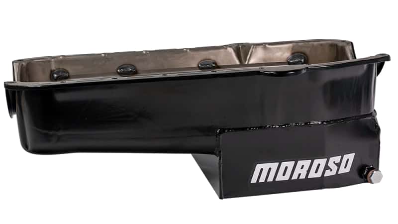 Moroso — Moroso 80-85 Chevrolet SBC(w/Passenger Side Dipstick) Wet Sump 7qt 7.5in Steel Oil Pan - Black - view 4