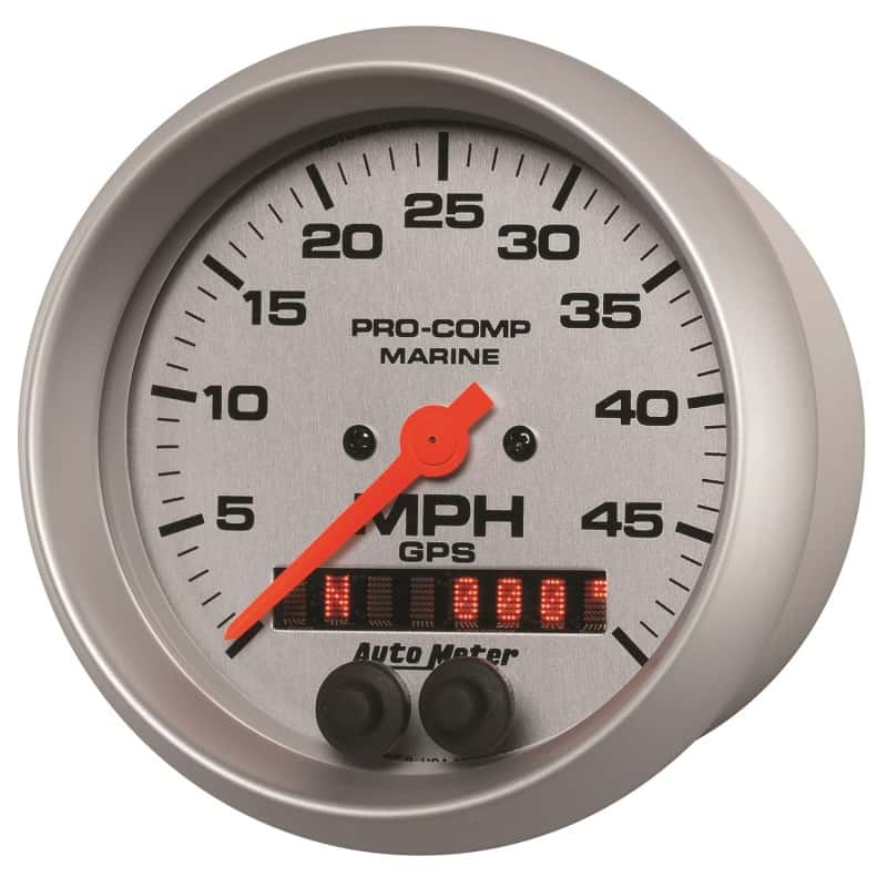 AutoMeter — Autometer Marine Silver Ultra-Lite 3-3/8in 50MPH GPS Speedometer Gauge
3.4" SPD GPS 50 MS - view 5