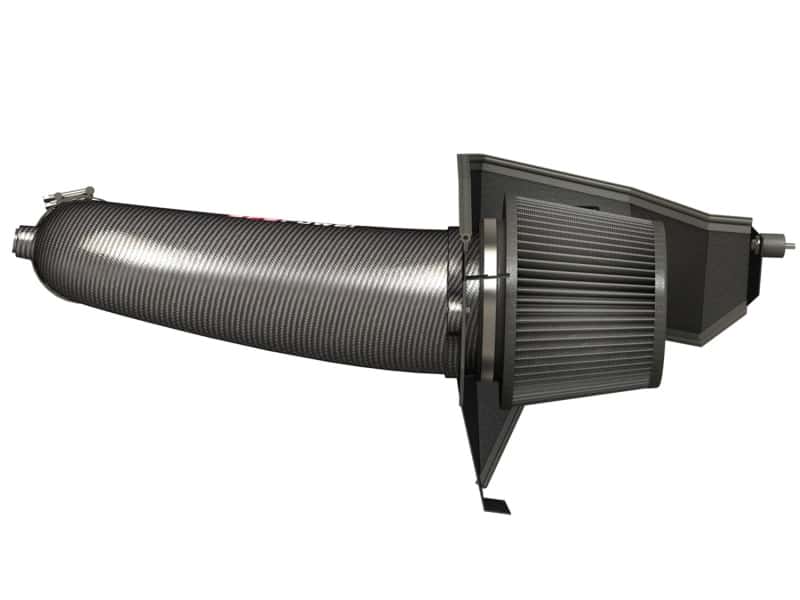 aFe — aFe POWER Magnum FORCE Carbon Fiber Stage 2 Track Series Pro Dry S CAIS - 11-18 Dodge Challenger V8
Track Series Intake - view 2