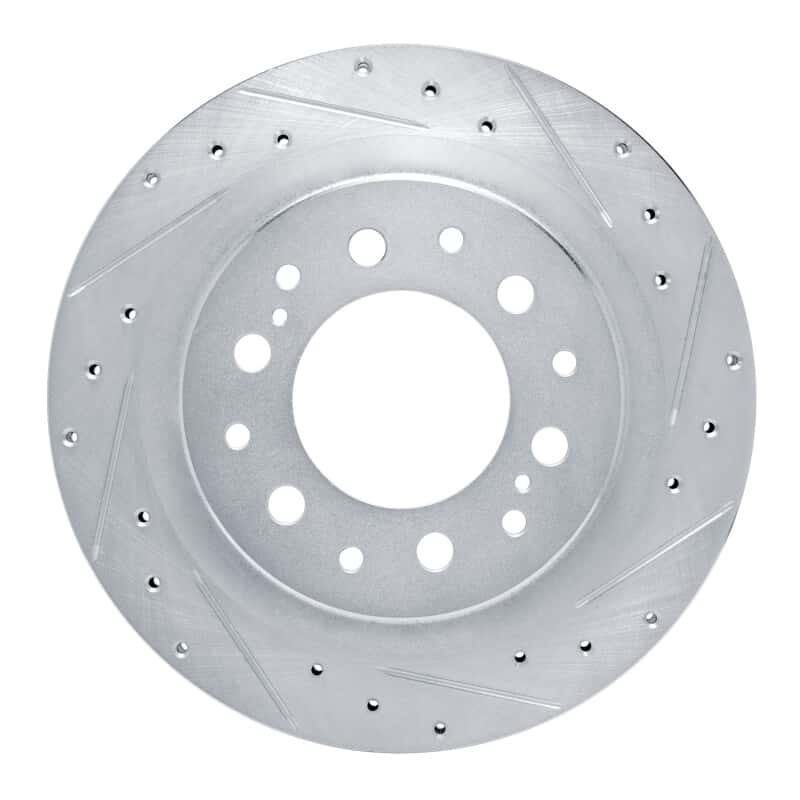 R1 Concepts — R1 2022-2025 Lexus GX550 Rear Right Drilled & Slotted Silver Brake Rotor - view 1