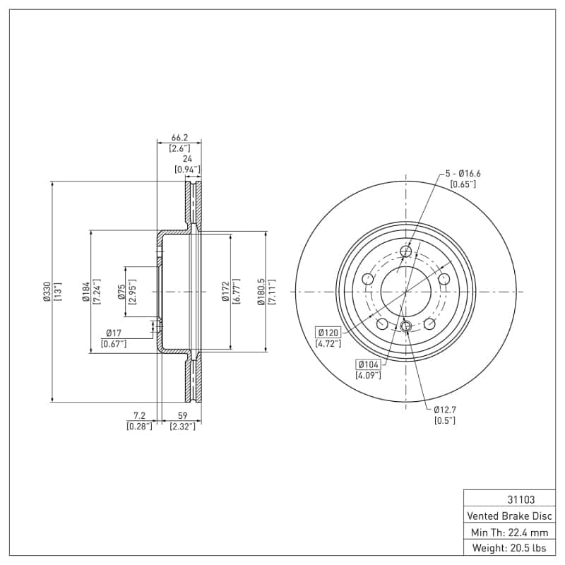 DFC — DFC 11-16 BMW 528i Front GeoSPEC Coated Rotor
DFC Brake Rotor - view 6