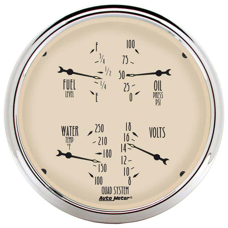AutoMeter — AutoMeter Gauge Quad 5in. 240 Ohm(e) to 33 Ohm(f) Elec Antique Beige
GA 5" QUAD 240-33 AB - view 1
