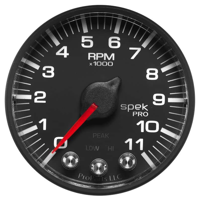 AutoMeter — Autometer Spek-Pro Gauge Tach 2 1/16in 11K Rpm W/ Shift Light & Peak Mem - Blk/Blk
GA 2" 11KRPM BFB SPK - view 2