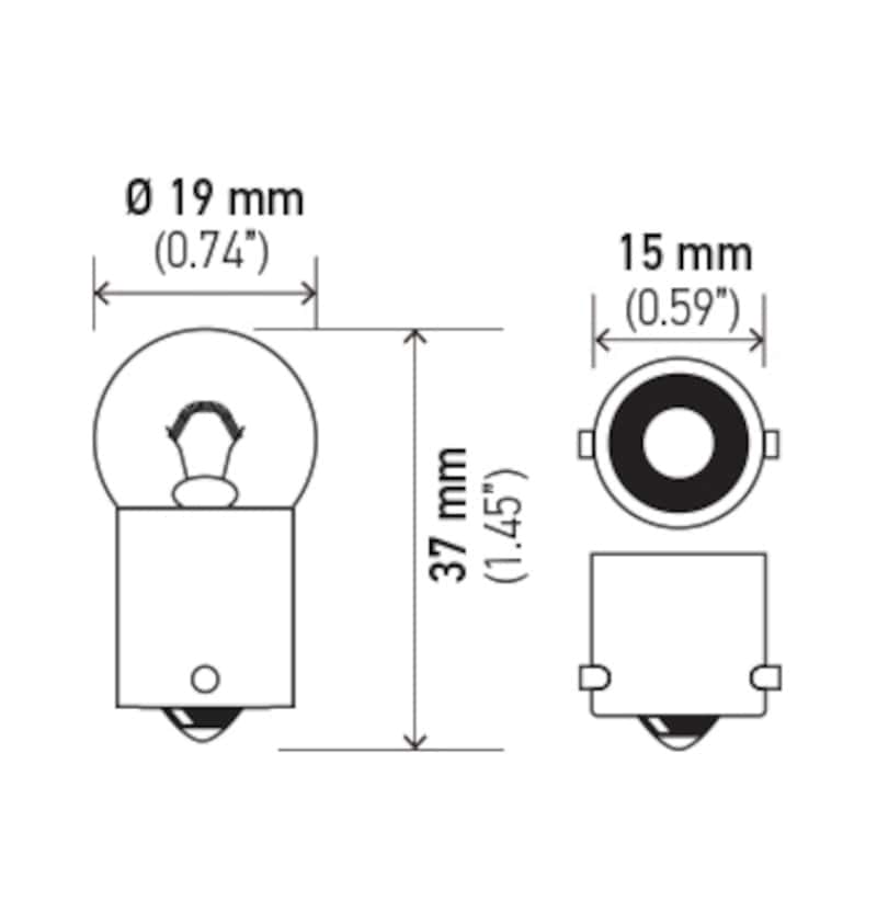 Hella — Hella Bulb 5008 12V 10W BA15s B6
5008 Incan Bulb - view 3