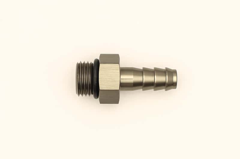 DeatschWerks — DeatschWerks 6AN ORB Male To 5/16in. Male Triple Barb Fitting (Incl. O-Ring) - view 2