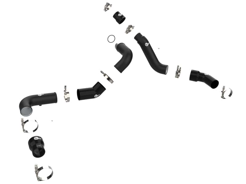 aFe — aFe 16-19 RAM 1500 V6 3.0L (TD) BladeRunner 3in Aluminum Hot & Cold Charge Pipe Kit - Black
Charge Pipe Kit - view 2