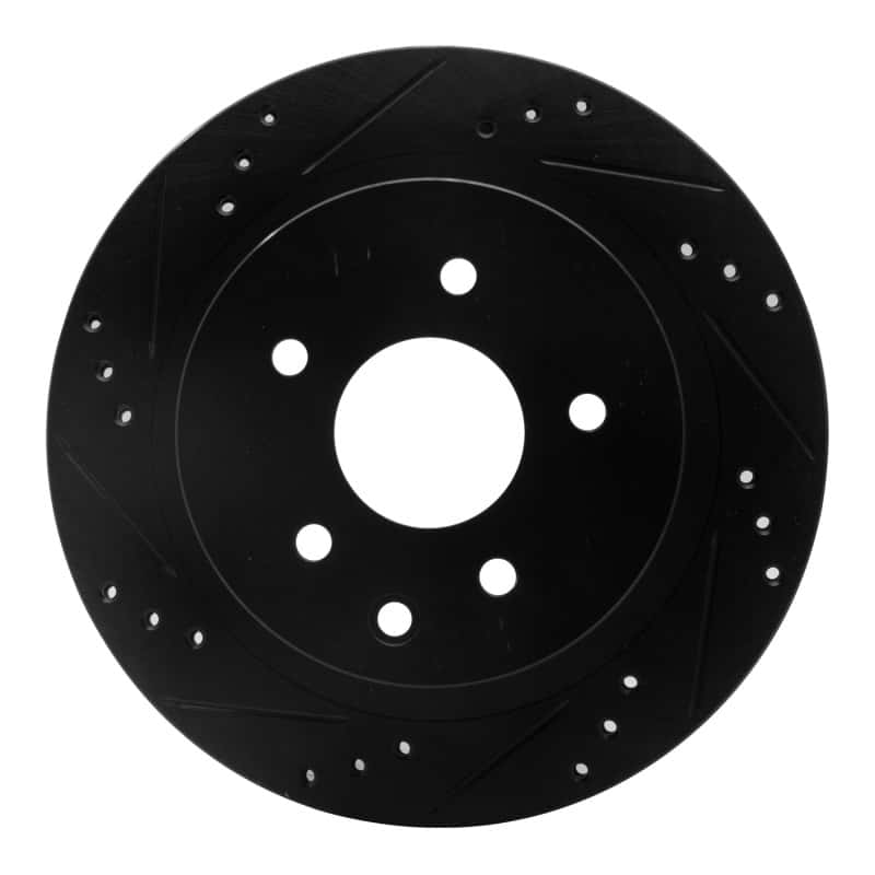 R1 Concepts — R1 02-25 Infiniti G35 Rear Left Drilled & Slotted Black Brake Rotor
R1 Brake Rotor Drill - view 1