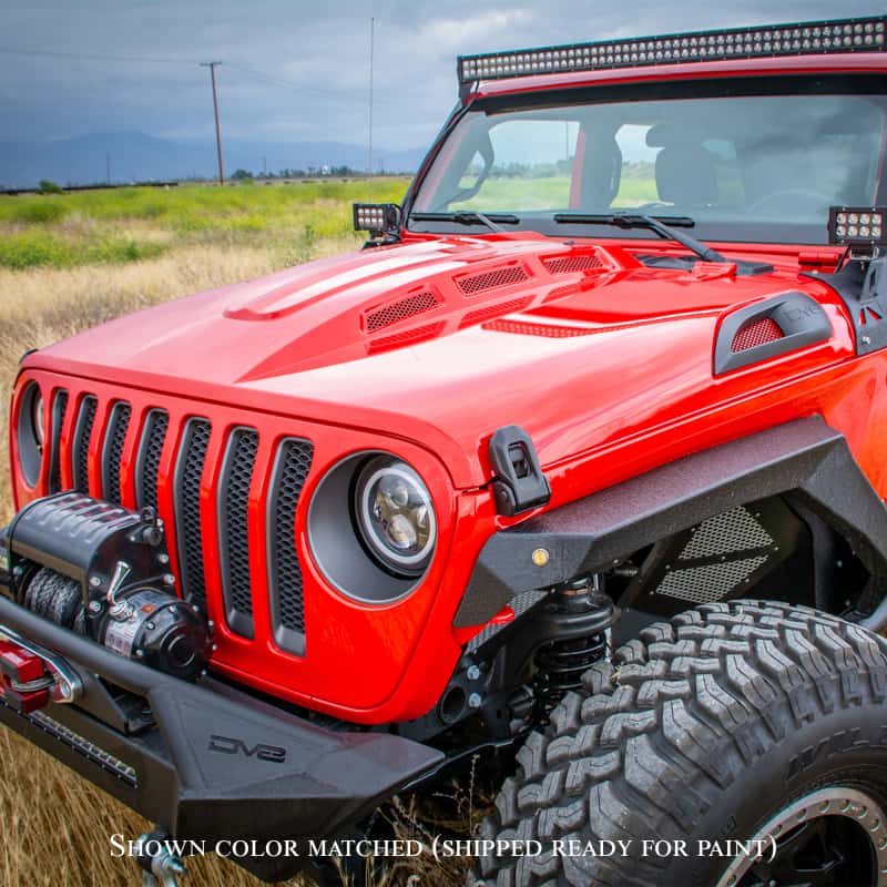 DV8 Offroad — DV8 Offroad 18+ Jeep JL Heat Dispersion Hood - Primer Black
Hood - view 13
