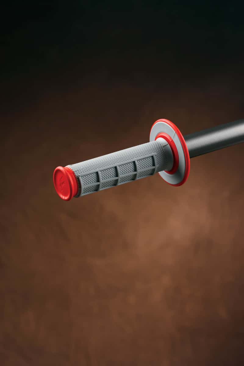 Renthal — Renthal MX Dual Compound Grips 1/2 Waffle - Grey/ Red - view 2