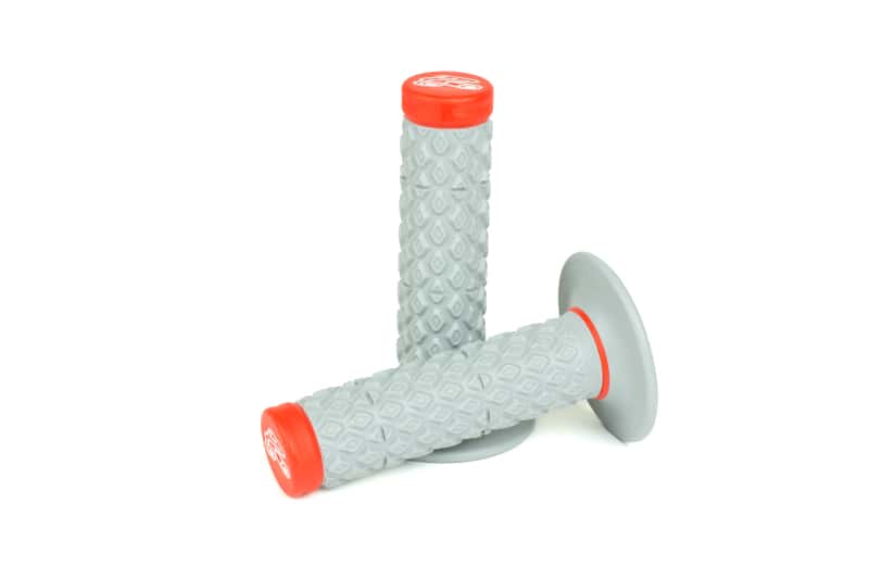 Renthal — Renthal Soft/Firm MX Dual Compound Grips Tapered 1/2 Waffle - Gray/Red - view 2