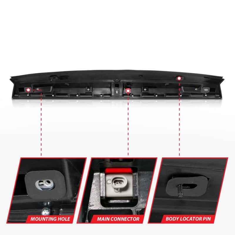ANZO — ANZO 2007-2014 Chevrolet Suburban 1500 LED 3rd Brake Light Black Housing Red Lens w/ Spoiler 1pc
3rdBrkLghtAssy - view 5