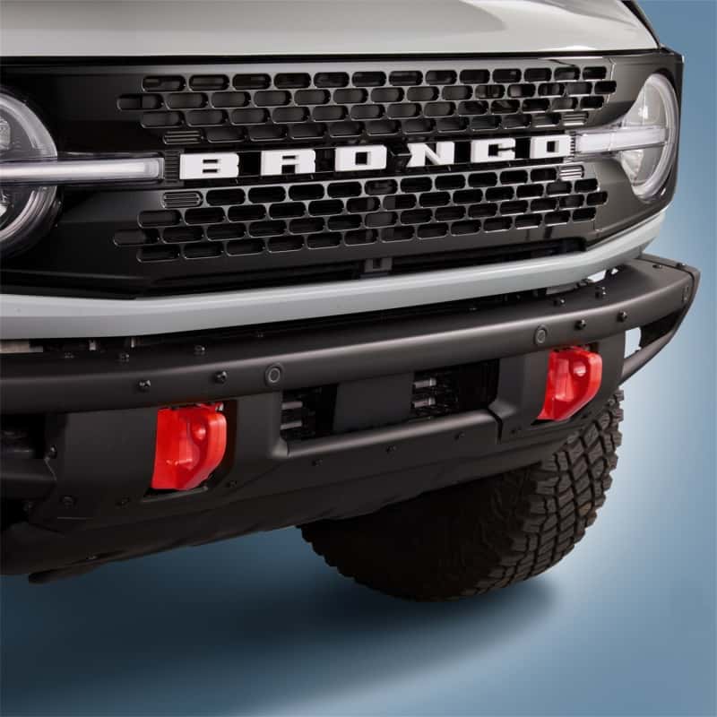 Ford Racing — Ford Racing 2021+ Bronco Front Bumper Tow Hooks - Red (Pair) - view 4