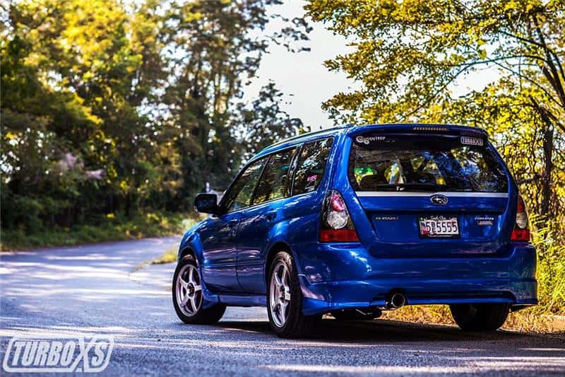 Turbo XS — Turbo XS 04-08 Forester XT Axle Back 4in Polished Stainless Tip Muffler
Exhaust System - view 4