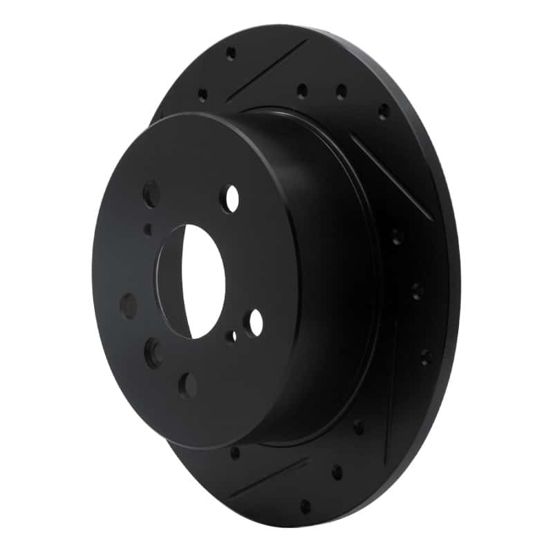 R1 Concepts — R1 2012-2018 Lexus ES300H Rear Left Drilled & Slotted Black Brake Rotor
R1 Brake Rotor Drill - view 2