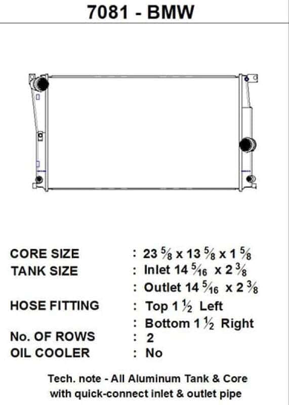 CSF — CSF BMW 2 Series (F22/F23) / BMW 3 Series (F30/F31/F34) / BMW 4 Series (F32/F33/F36) A/T Radiator
CSF Radiator
7081
 - view 4