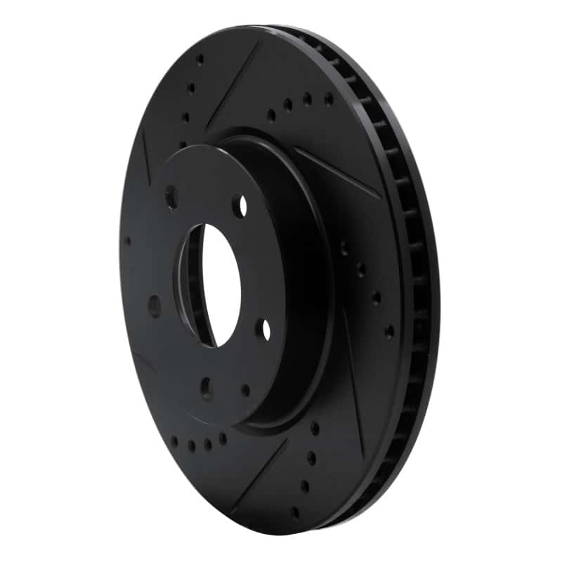 R1 Concepts — R1 14-24 Mazda 3 Front Left Drilled & Slotted Black Brake Rotor
R1 Brake Rotor Drill - view 2