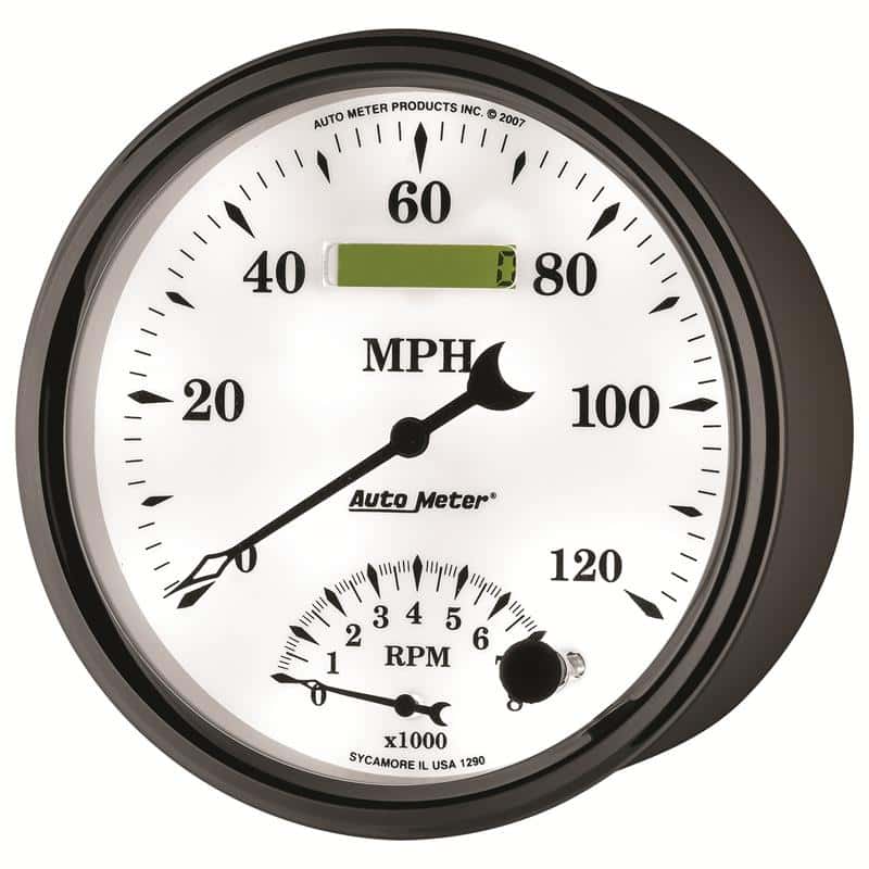 AutoMeter — AutoMeter Gauge Tach/Speedo 5in. 120MPH & 8K RPM Elec. Program Old Tyme White II
5" TACH/SPEEDO COMBO - view 4