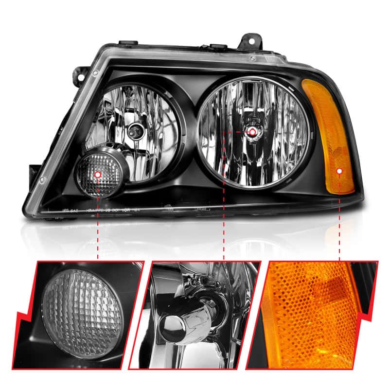 ANZO — ANZO 2003-2006 Lincoln Navigator Crystal Headlights Black
Head Light Set
HdLtSet - view 9