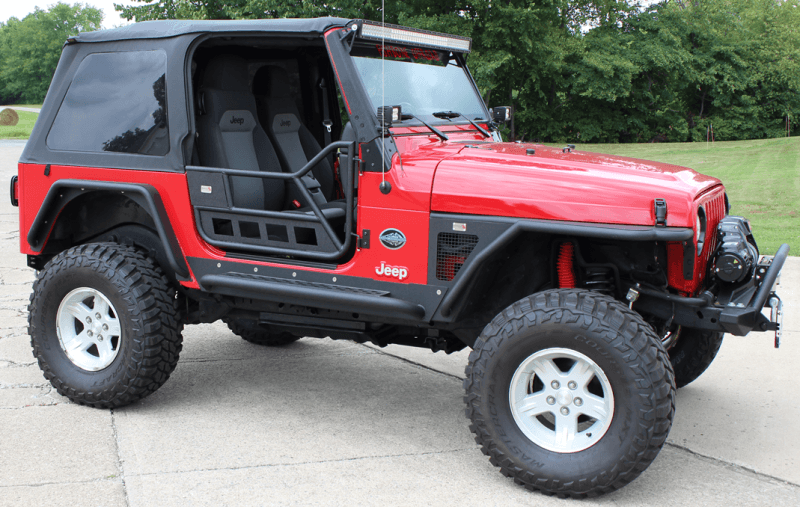 Fishbone Offroad — Fishbone Offroad 97-06 Jeep Wrangler TJ Front Tube Doors - Black Textured Powdercoat Steel - view 7