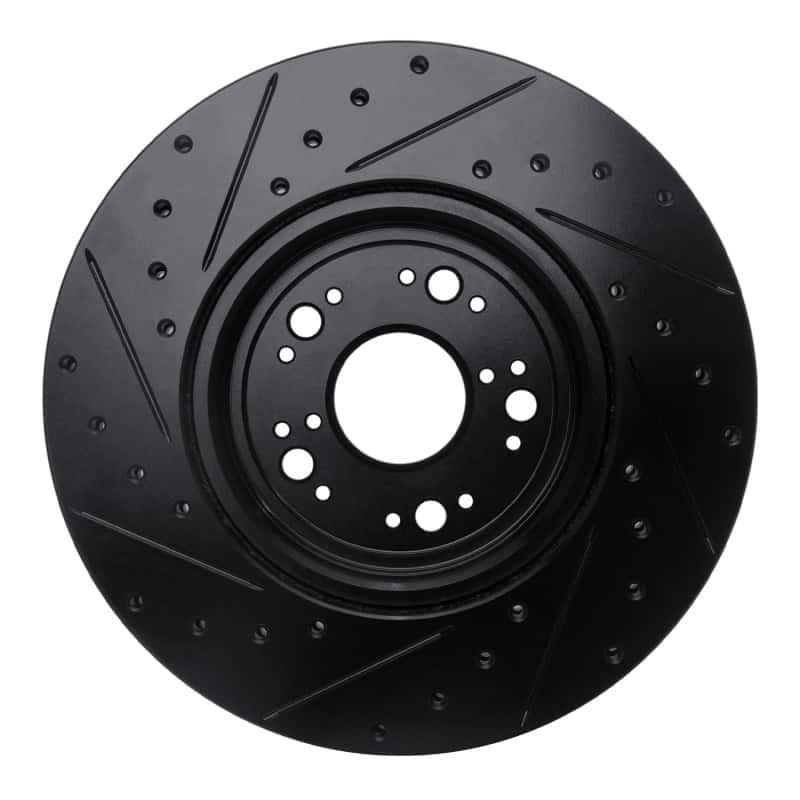 R1 Concepts — R1 95-00 Lexus LS400 Front Right Drilled & Slotted Black Brake Rotor
R1 Brake Rotor Drill - view 5