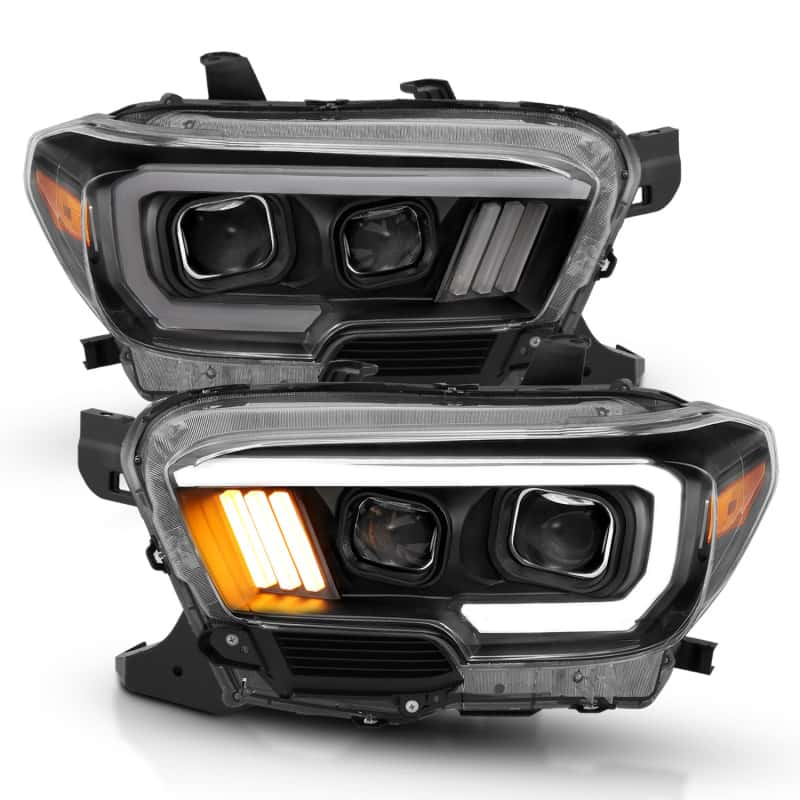ANZO — ANZO 2016-2017 Toyota Tacoma Projector Headlights w/ Plank Style Design Black/Amber w/ DRL
Projector Headlights
Head Light Set - view 10