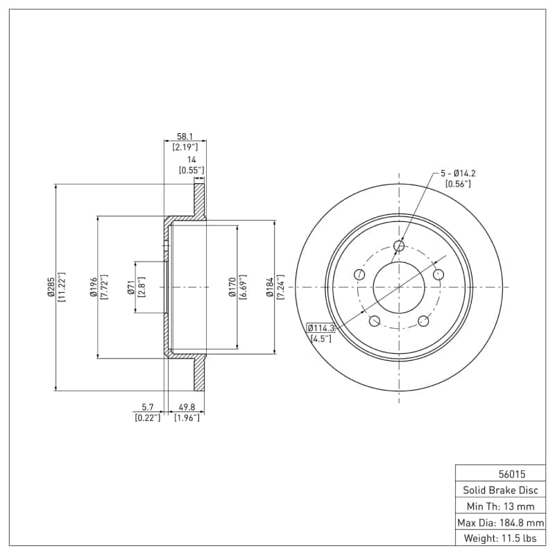 DFC — DFC 96-02 Ford Crown Victoria Rear GeoSPEC Coated Rotor
DFC Brake Rotor - view 6