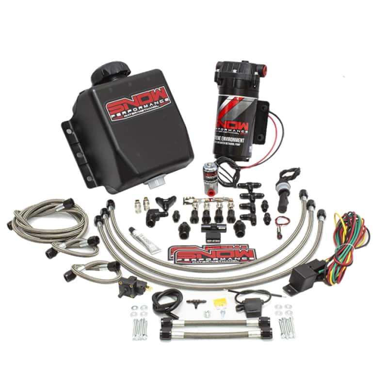 Snow Performance — Snow Performance Stage 1 Water Injection Stainless Steel Braided Line Quad Nozzle Kit
Water / Meth System - view 2
