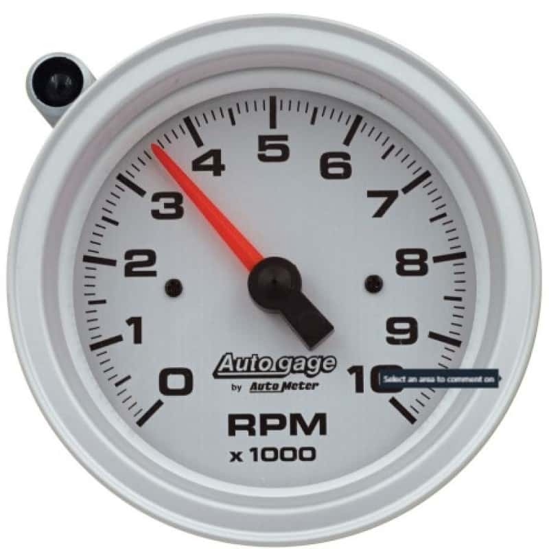 AutoMeter — AutoMeter Tachometer Gauge 10K RPM 3 3/4in Pedestal w/Ext. Shift-Light - Silver Dial/Black Case - view 2