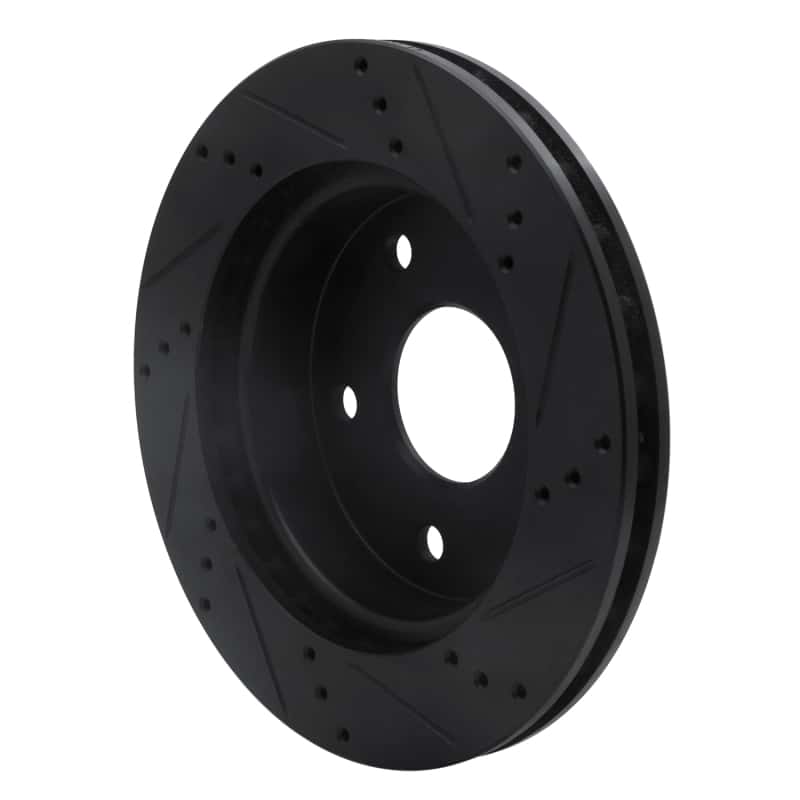 R1 Concepts — R1 05-11 Dodge Dakota 4WD Front Left Drilled & Slotted Black Brake Rotor
R1 Brake Rotor Drill - view 4