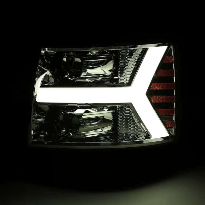 AlphaRex — AlphaRex 07-13 Chevy 1500 LUXX LED Proj Headlights Plank Design Chrome w/ Activ Light/Seq Signal/DRL
Projector Headlights - view 4