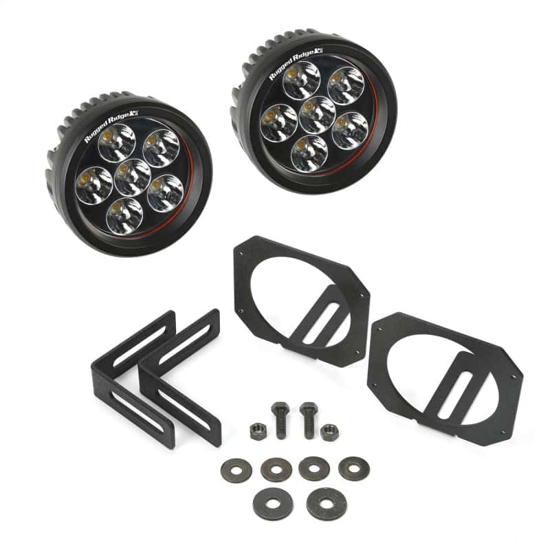 Rugged Ridge — Rugged Ridge 07-18 Jeep Wrangler JK Bumper Mounted Circular LED Light & Mount Kit
OFFROAD_LIGHTING
OrdRacingLampKt - view 1