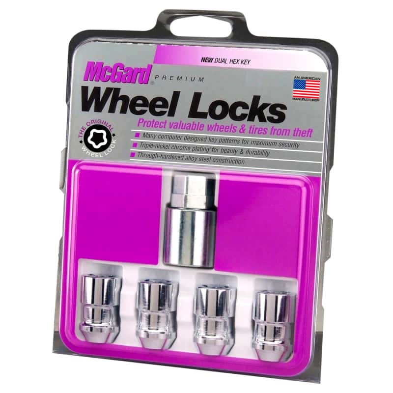 McGard — McGard Wheel Lock Nut Set - 4pk. (Cone Seat) 1/2-20 / 3/4 & 13/16 Dual Hex / 1.46in. Length - Chrome - view 5