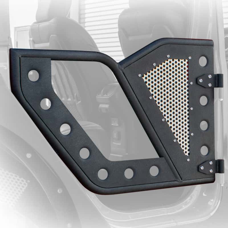 DV8 Offroad — DV8 Offroad Jeep 18+ Wrangler JL / 20+ Gladiator JT Rear Rock Doors w/ Perforated Aluminum Mesh
Doors - view 1