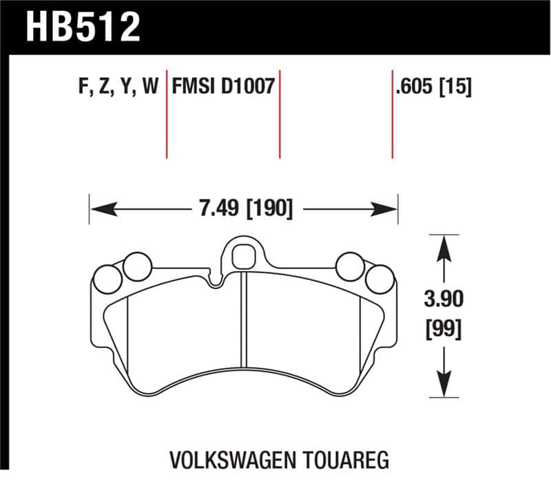 Hawk Performance — Hawk 08 Porsche Cayenne GTS/Turbo / 03-09 Cayenne / 04-05 VW Touareg DTC-30 Race Front Brake Pads
Disc Brake Pad - view 1