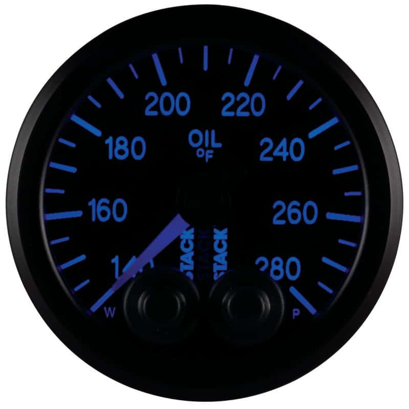 AutoMeter — Autometer Stack Instruments 52mm 140-280 Deg F 1/8in NPTF Male Pro Control Oil Temp Gauge - Black
Ga OilT PC Blk 280F - view 5