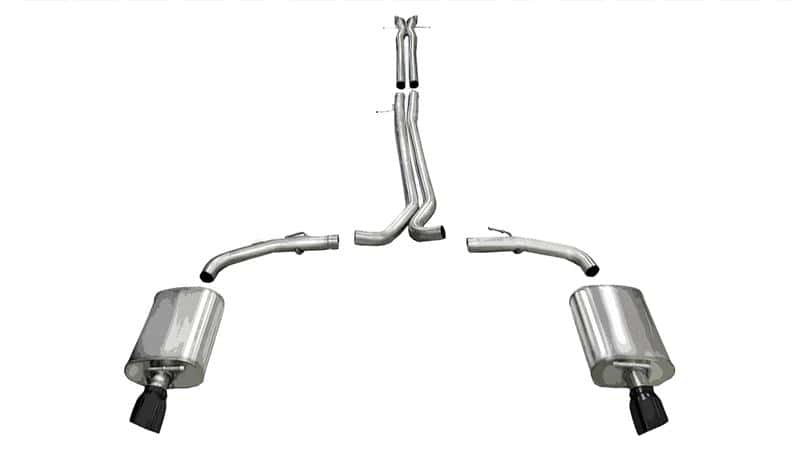 CORSA Performance — Corsa 2010-2019 Ford Taurus SHO 3.5L V6 Turbo Sport Cat-Back Exhaust w/ Dual 4in Black Tips
Exhaust - view 2