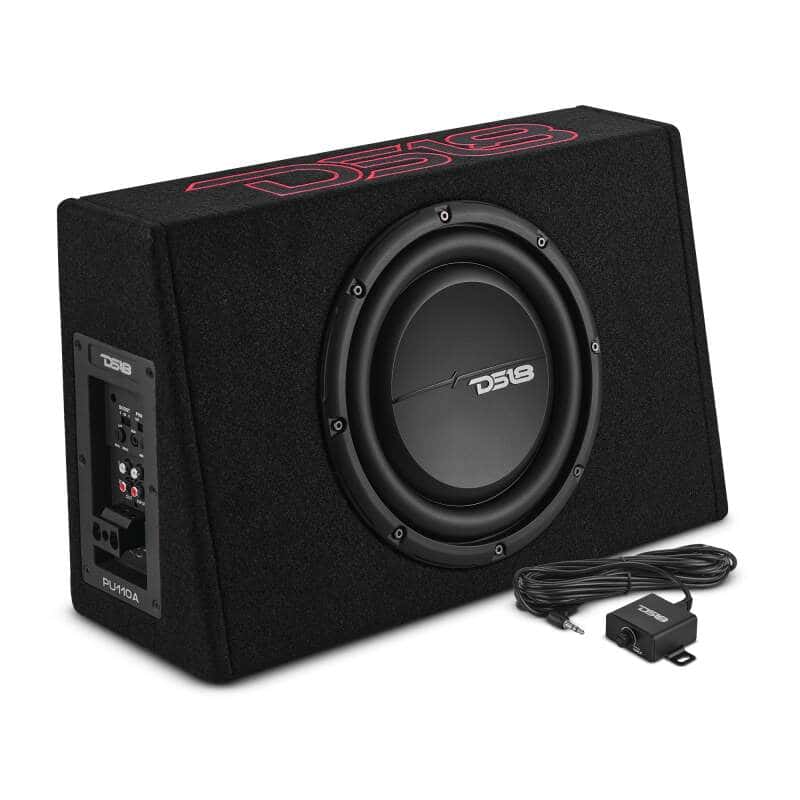 DS18 — DS18 Single 10in Shallow Enclosure w/ Subwoofer 350 Watts RMS Sealed Black Carpet Amplified - view 9