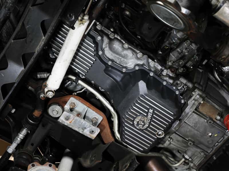 aFe — aFe 17-19 GM Diesel V8-6.6L L5P Engine Oil Pan w/ Machined Fins
Engine Oil Pan - view 7