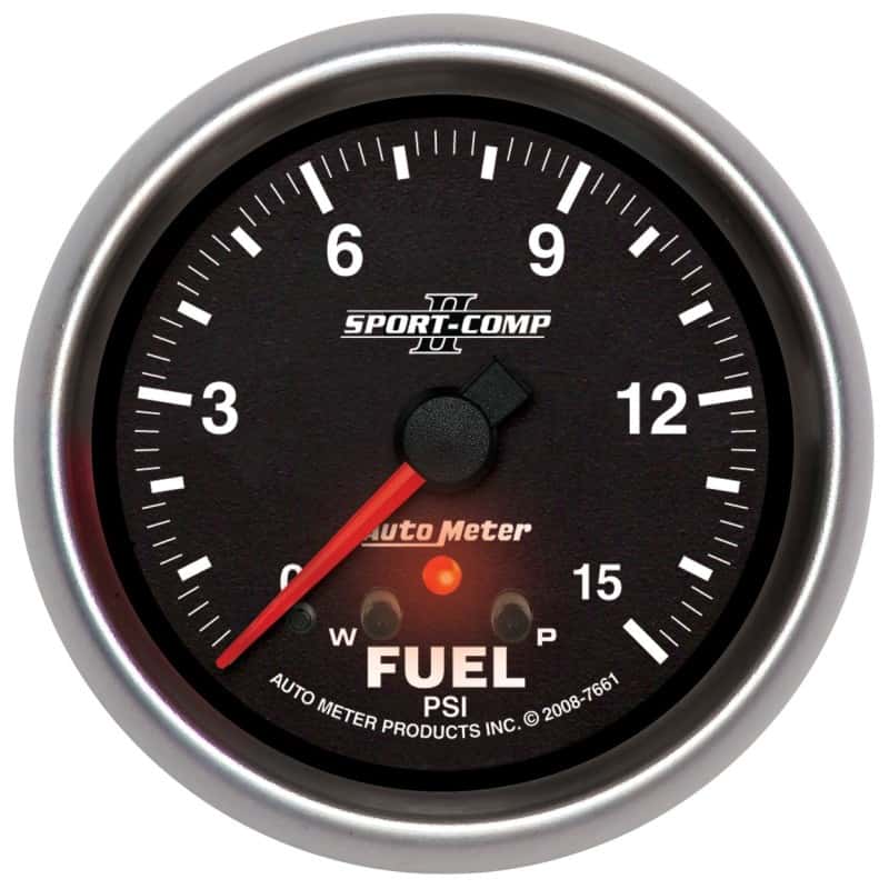 AutoMeter — Autometer Sport-Comp II Fuel Pressure Gauge 2 5/8in 15PSI Stepper Motor w/ Peak & Warn
2-5/8" FUEL PRESS, 0 - view 1