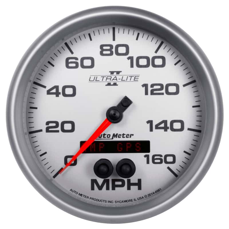 AutoMeter — Autometer Ultra-Lite II 5in 0-140MPH In-Dash Electronic GPS Programmable Speedometer
5" SPEEDO, 160 MPH, - view 1