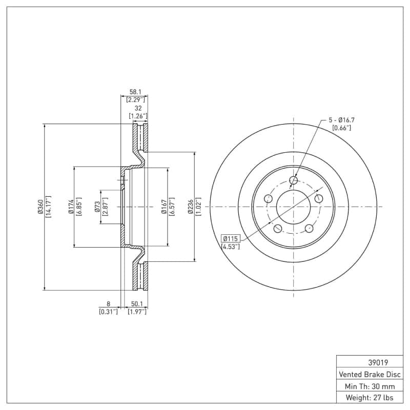 DFC — DFC 19-23 Chrysler 300 Front GeoSPEC Coated Rotor
DFC Brake Rotor - view 6