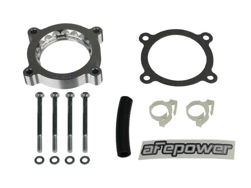 aFe — aFe 11-14 Ford Mustang/ 11-14 Ford F-150 V6 3.7L Silver Bullet Throttle Body Spacer - Silver
Throttle Body Spacer - view 4