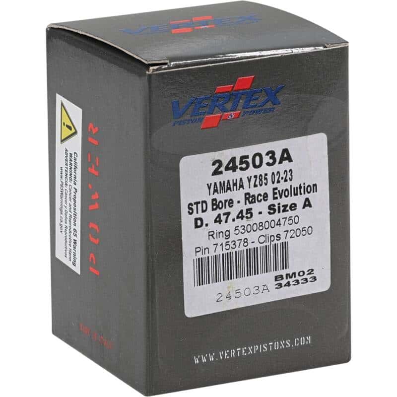 Vertex Pistons — Vertex Piston 02-24 Yamaha YZ 85 85cc Cast Race Evolution Piston Kit - view 5