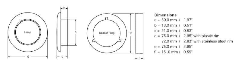 Hella — Hella COURTESY Lamp RND BLUE MD12 SS RIM 2XT
Universal Lighting M - view 29