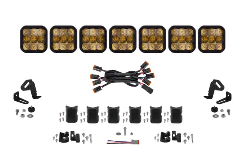 Diode Dynamics — Diode Dynamics SS5 Pro Universal CrossLink 7-Pod Lightbar - Yellow Combo - view 1