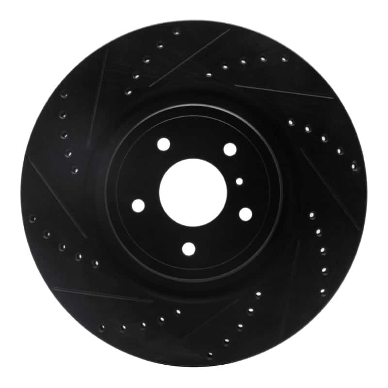 R1 Concepts — R1 08-25 Infiniti QX70 Front Left Drilled & Slotted Black Brake Rotor
R1 Brake Rotor Drill - view 1