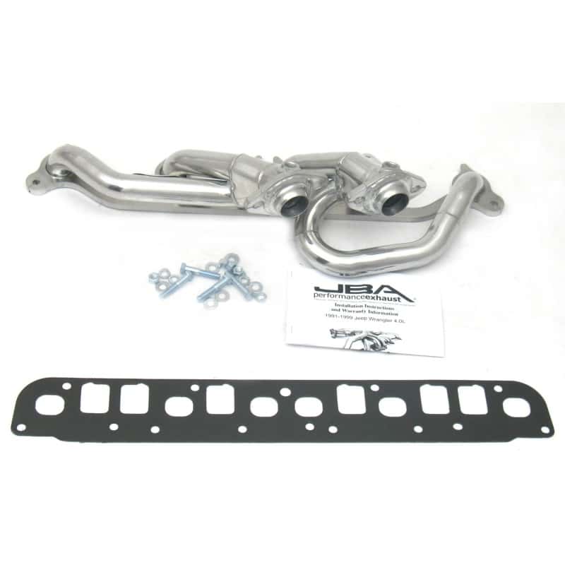 JBA — JBA 00-06 Jeep 4.0L 1-1/2in Primary Silver Ctd Cat4Ward Header
Exhaust Header - view 2